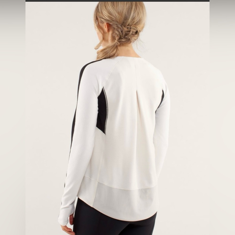 Lululemon Run: Bold In The Cold Long Sleeve Polar Cream / Black - Rare! - Picture 2 of 16